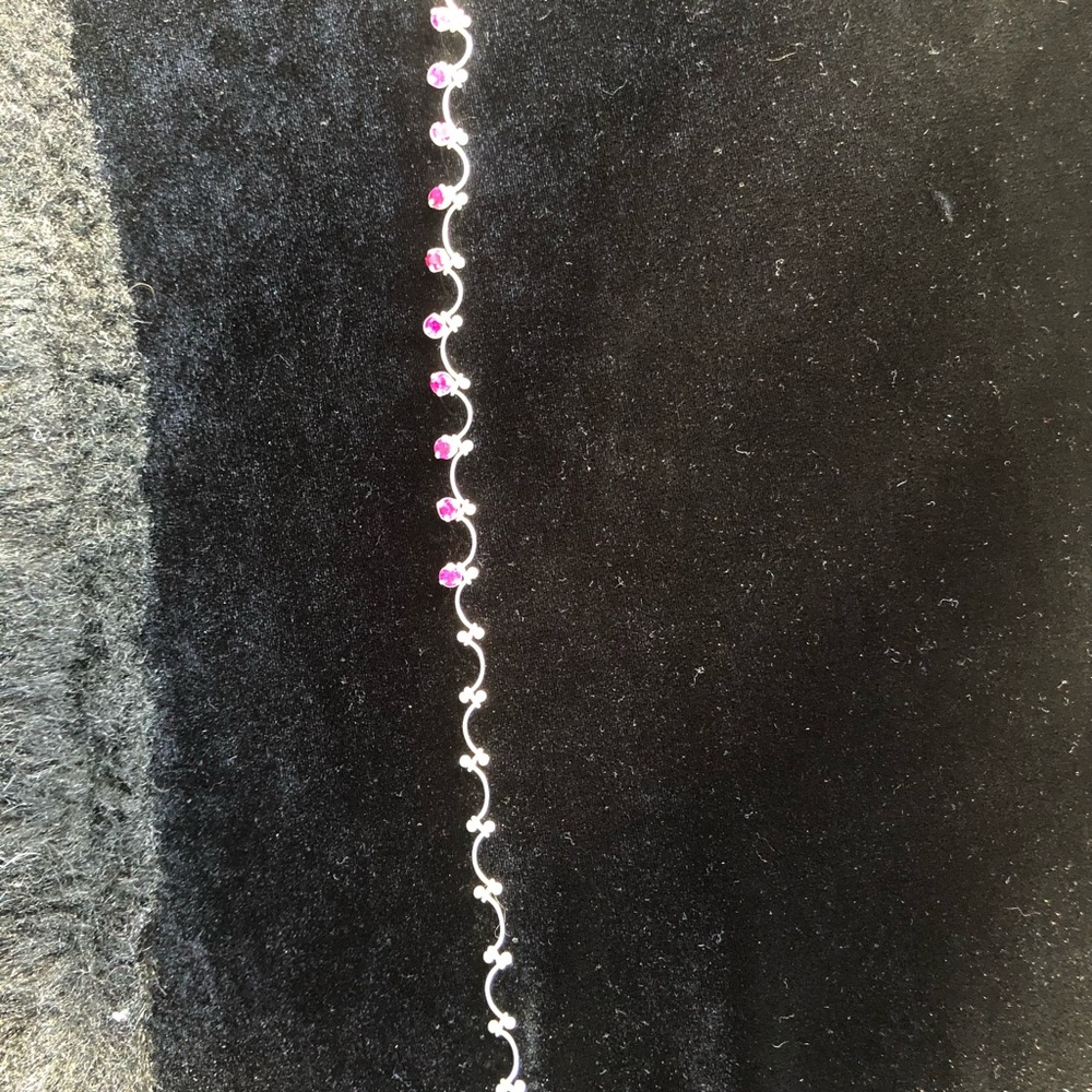 Beautiful double wrap silver and ruby bracelet - Picture 4 of 4